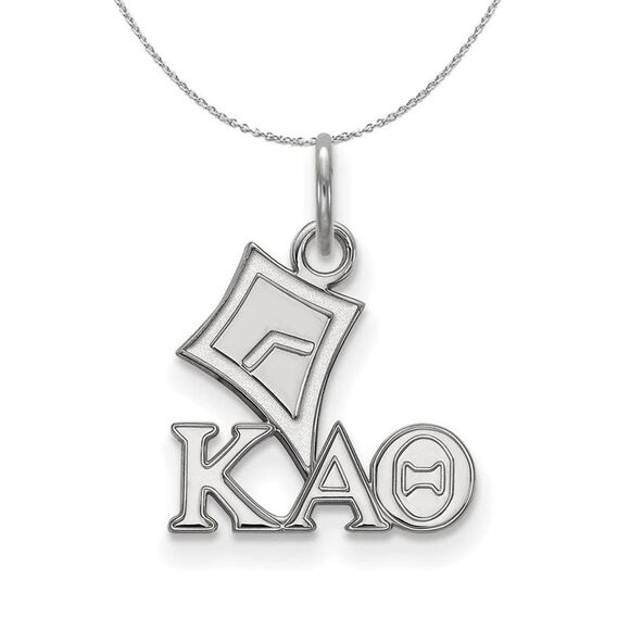 Sterling Silver Kappa Alpha Theta XS (Tiny) Pendant Necklace - 24 Inch - Picture 1 of 8